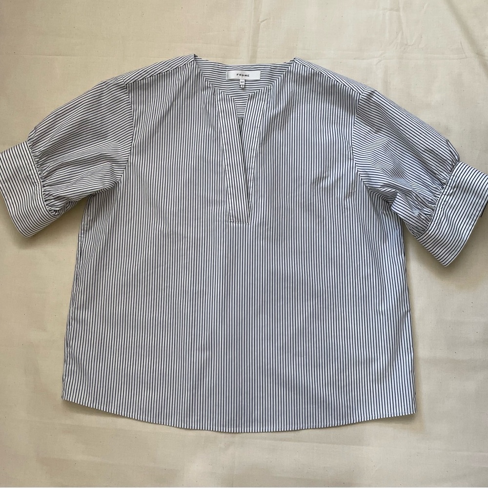 Striped Blue and White Blouse